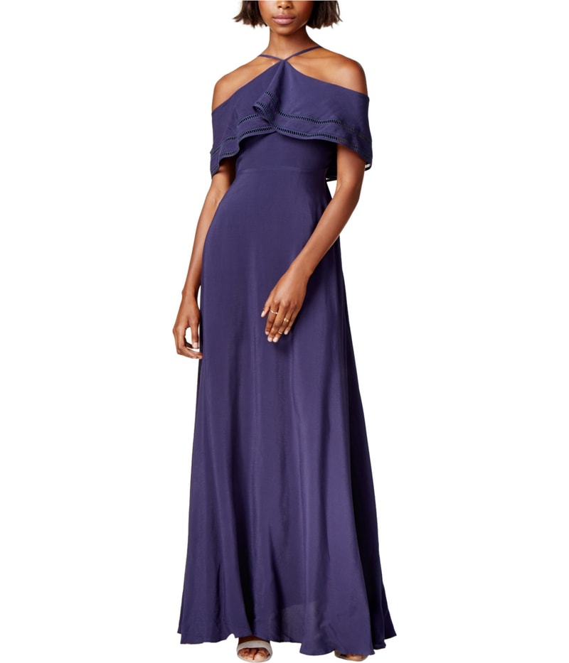 Mare Mare Womens Cold-Shoulder Gown Dress in Navy