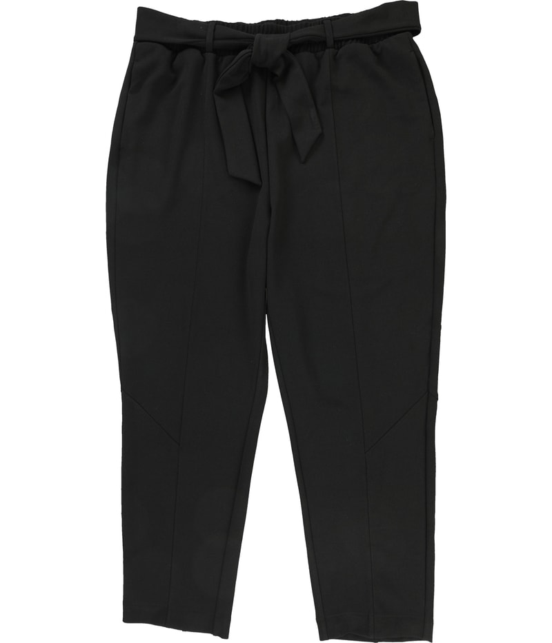 One 5 One Womens Belted Casual Trouser Pants in Black