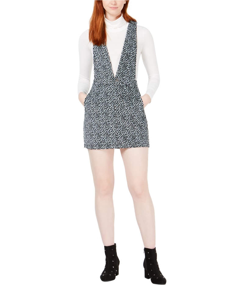 T.D.C Womens Printed Corduroy Pinafore Dress in Green