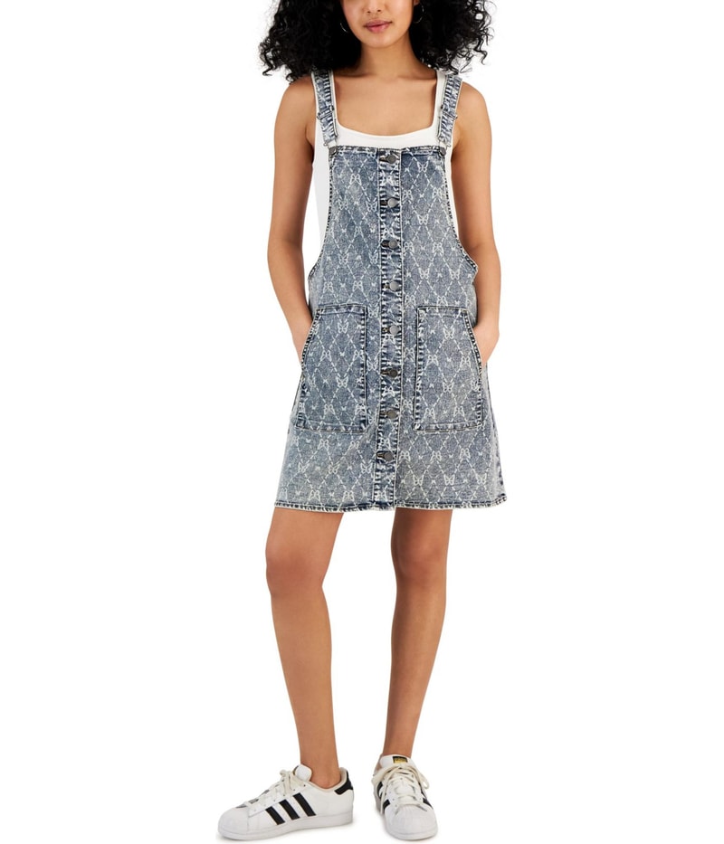 Tinseltown Womens Button Front Midi Dress in Bright Blue