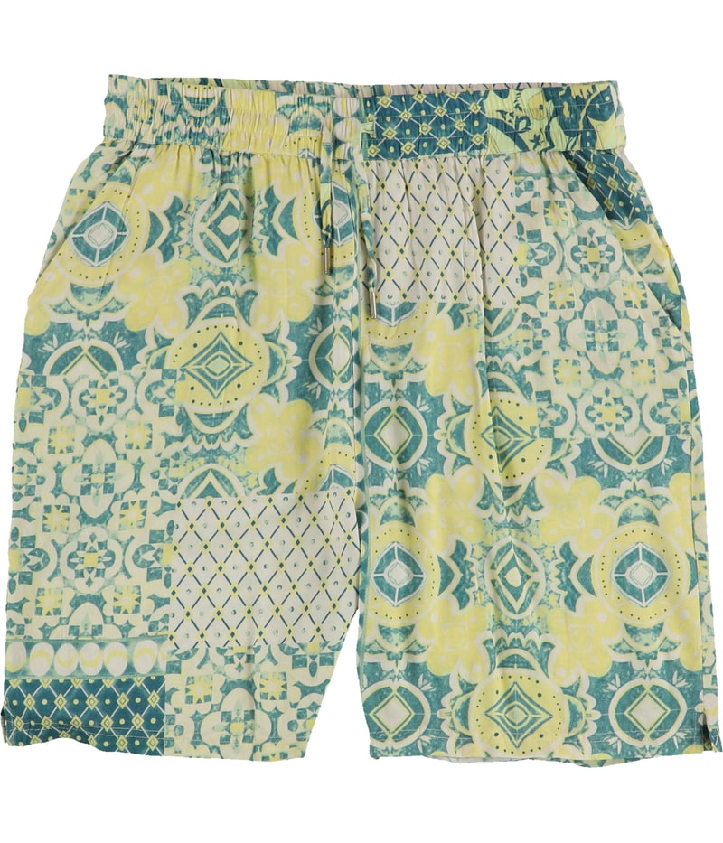 NATIVE YOUTH Mens Tile Print Casual Walking Shorts in Green