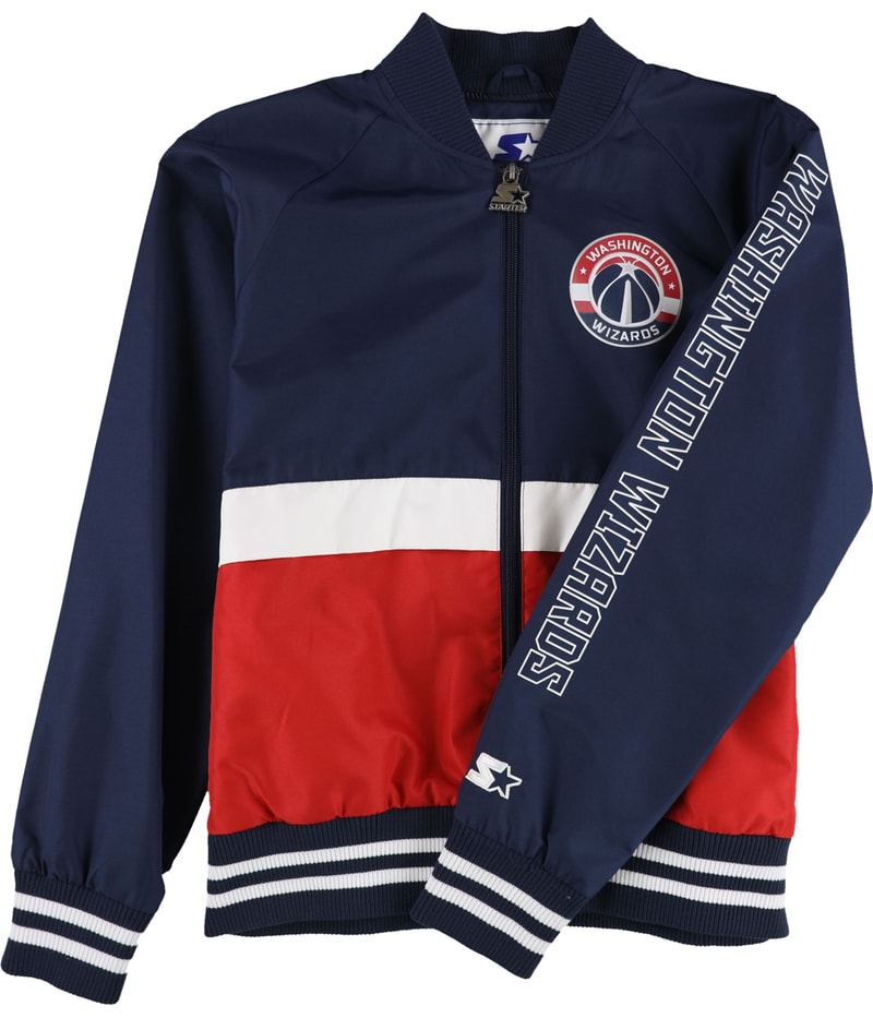 STARTER Mens Washington Wizards Bomber Jacket in Blue