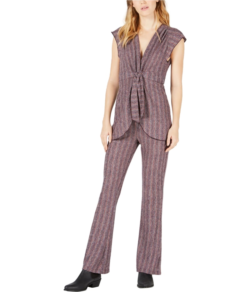 Free People Womens In Your Eyes Straight Leg Lounge Casual Pants in Purple