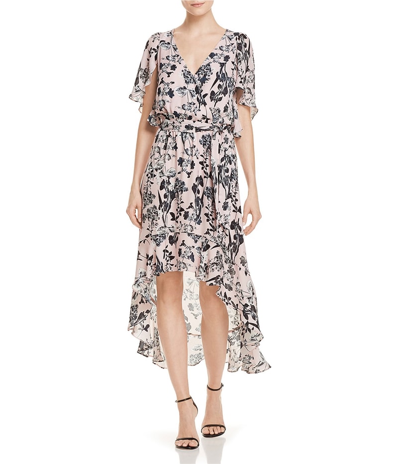 Parker Womens Demi Floral High-Low A-line Dress in Pink