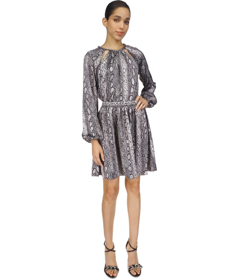 Michael Kors Womens Chain-Neck Mini Dress in Black