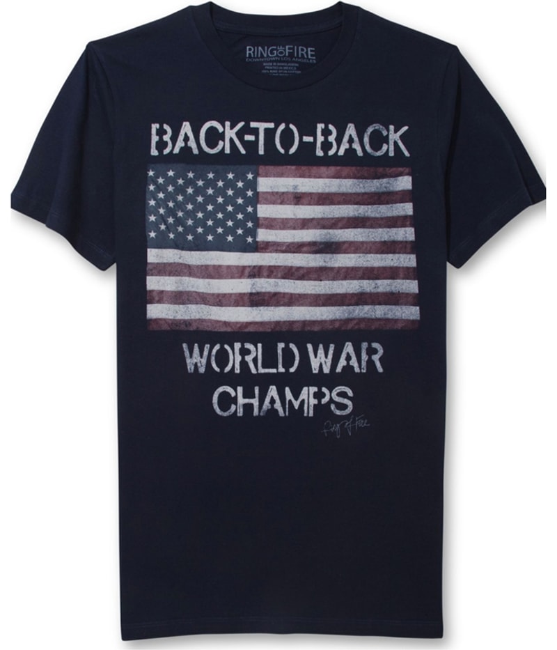 Ring Of Fire Mens Back-To-Back Graphic T-Shirt in Blue