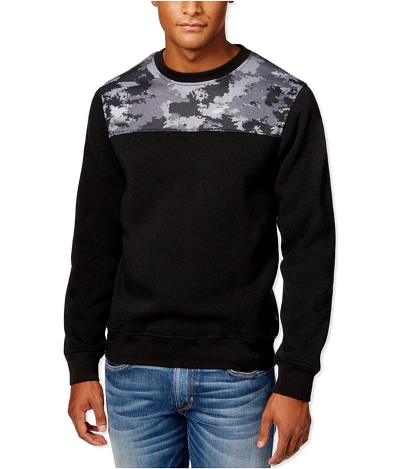 Ring Of Fire Mens Sub Crew Splash Sweatshirt in Black