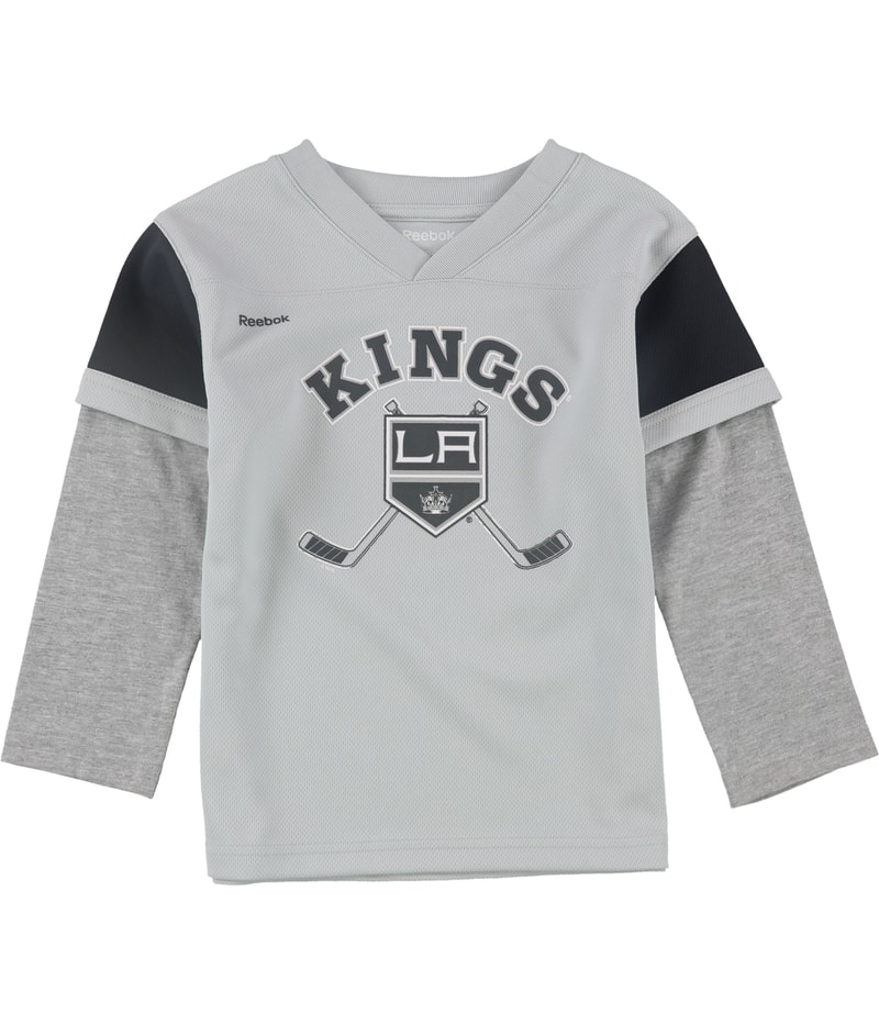 Reebok Boys LA Kings Crossed Hockey Sticks Graphic T-Shirt in Gray