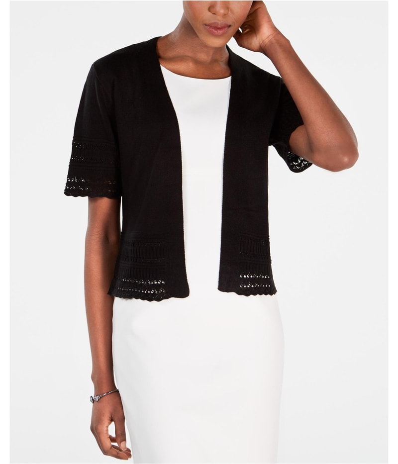 Signature by Robbie Bee Womens Knit Shrug Jacket in Black