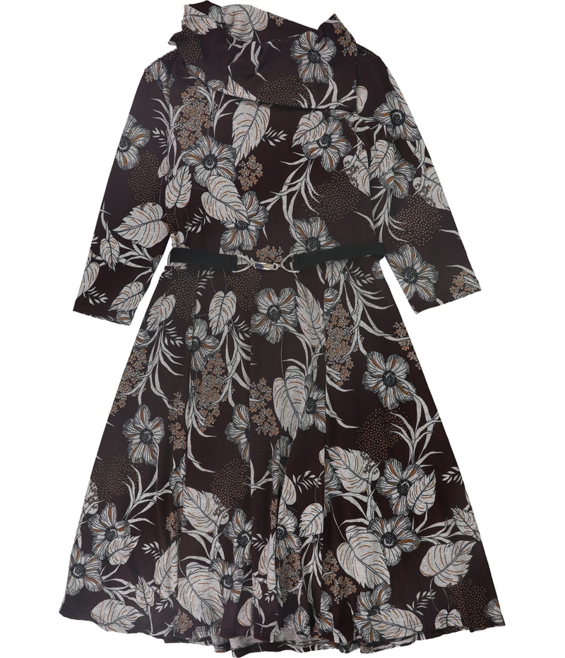 Signature by Robbie Bee Womens Floral Sweater Dress in Wine