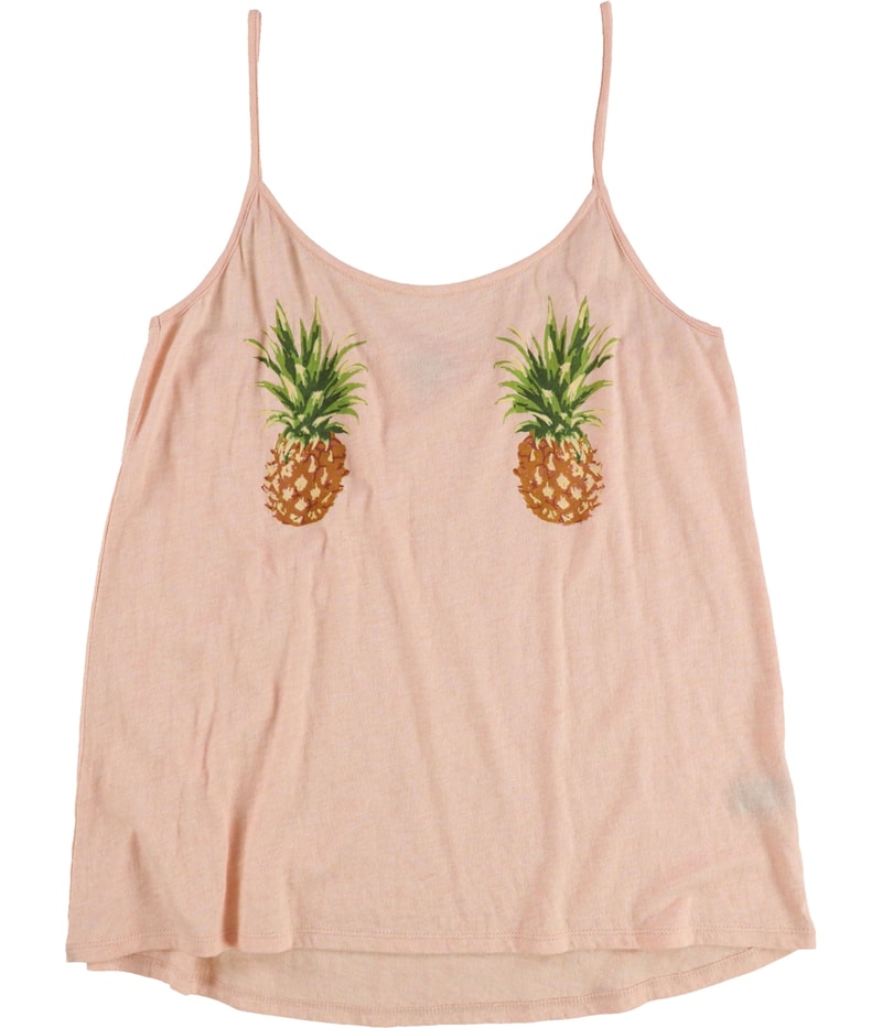 Cozy Zoe Womens Pineapples Pajama Sleep Cami Tank Top in Peach