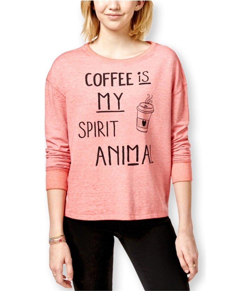 Rampage Womens Coffee Spirit Sweatshirt in Coral