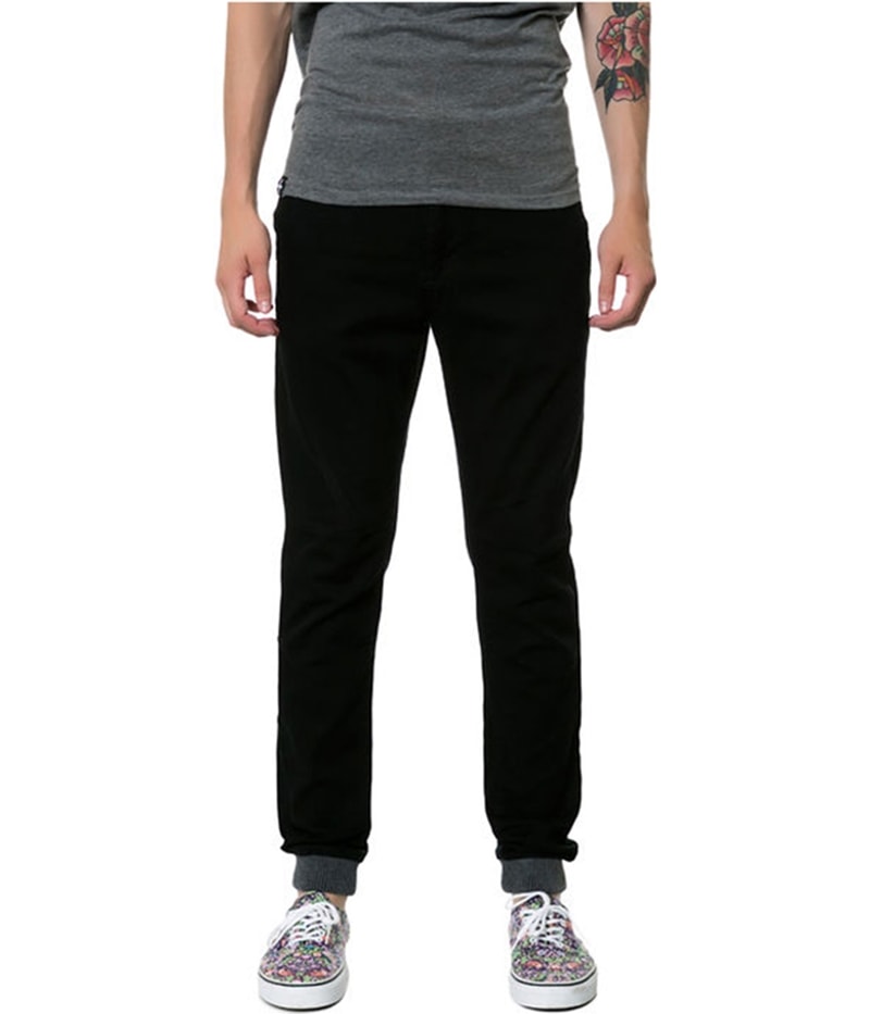 ROOK Mens The Robinson Straight Leg Relaxed Chino Casual Pants in Black