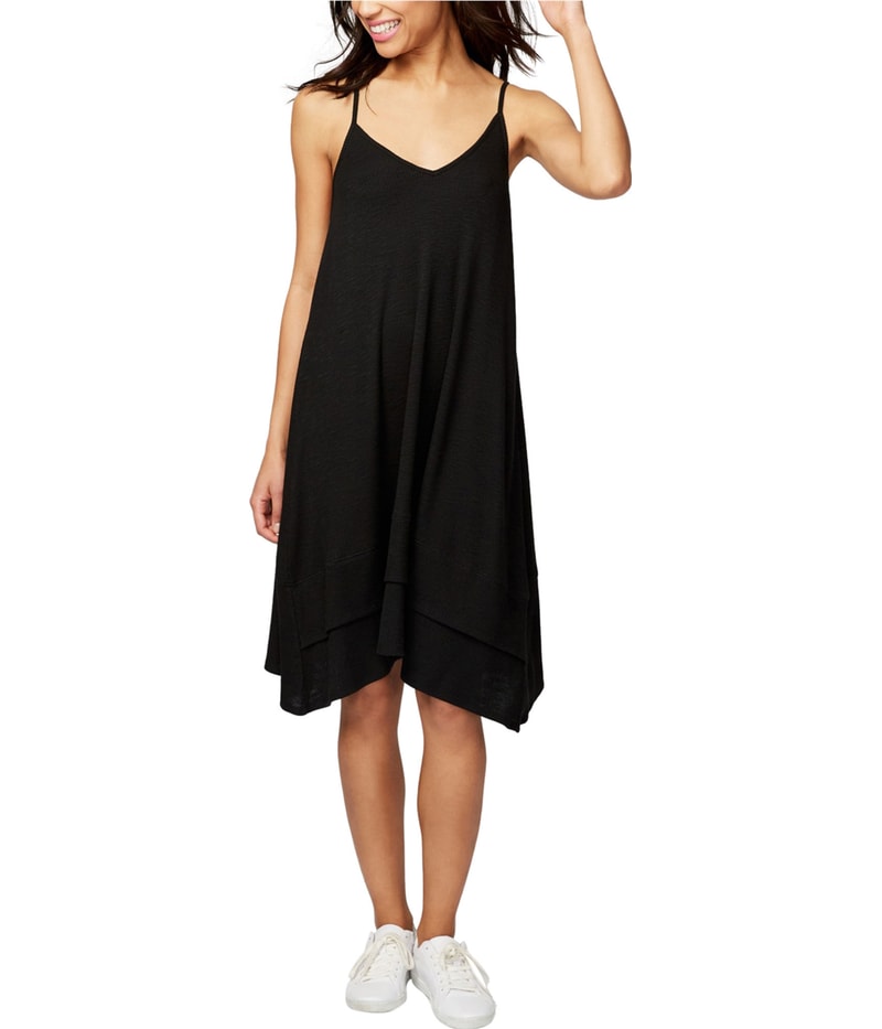 Rachel Roy Womens Ribbed Tank Dress in Black