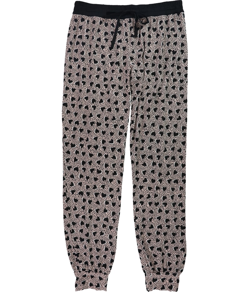 P.J. Salvage Womens Cheetah Hearts Pajama Jogger Pants in Blush