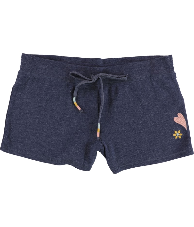 P.J. Salvage Womens Embroidered Pajama Shorts in Navy