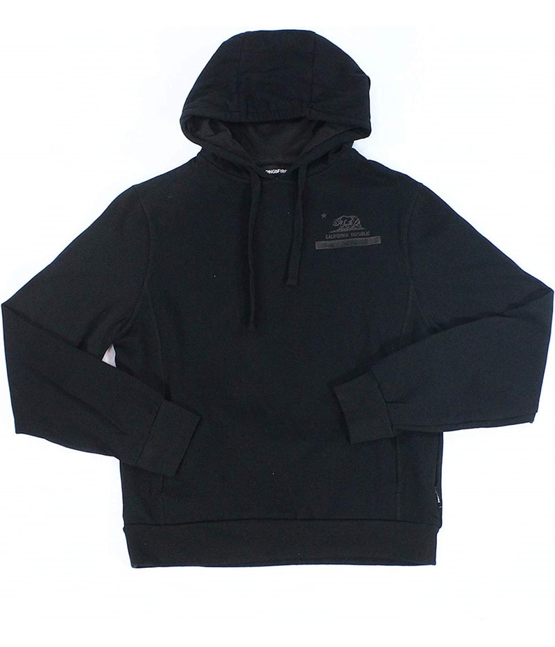 Ring Of Fire Mens California Republic Hoodie Sweatshirt in Black