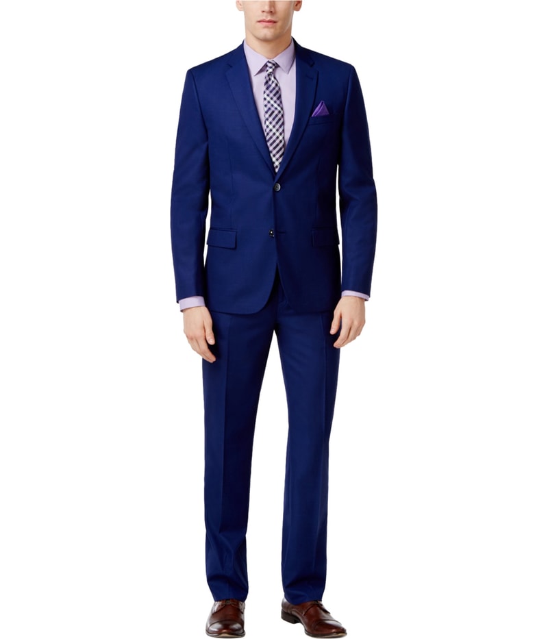 Ben Sherman Mens 2 Piece Two Button Formal Suit in Blue