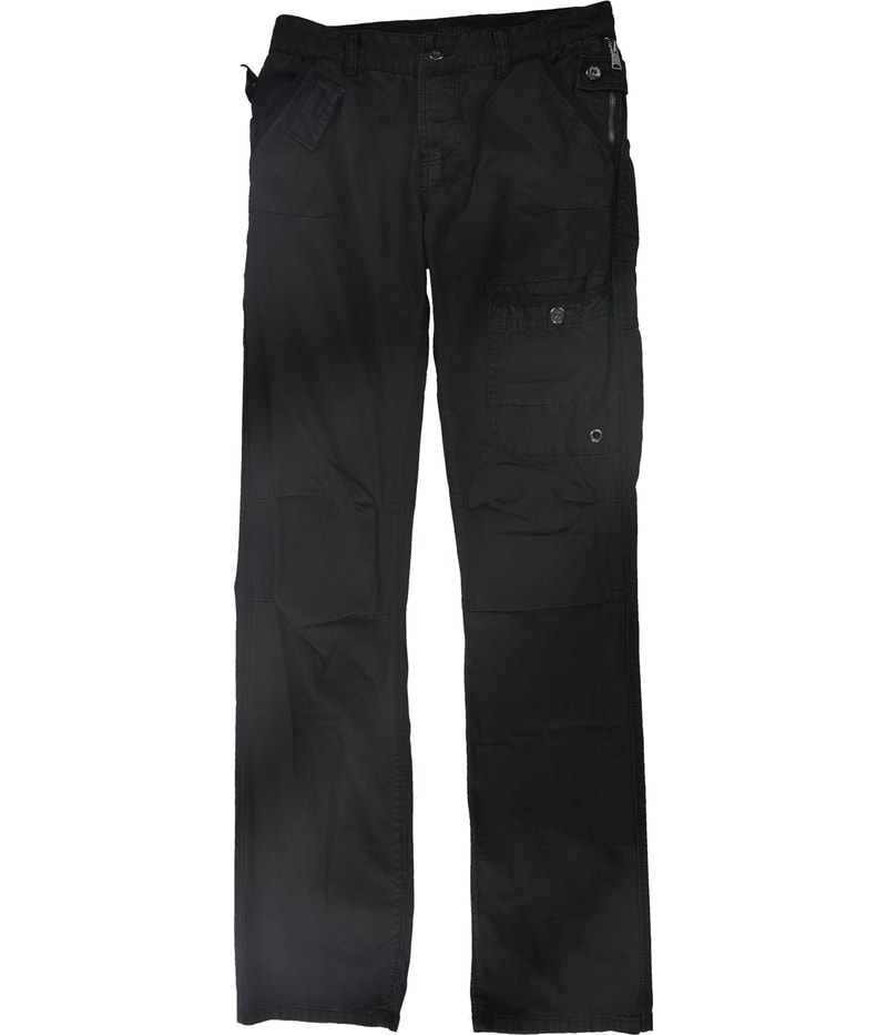 Rogue State Mens Textured Straight Leg Cargo Casual Pants in Black