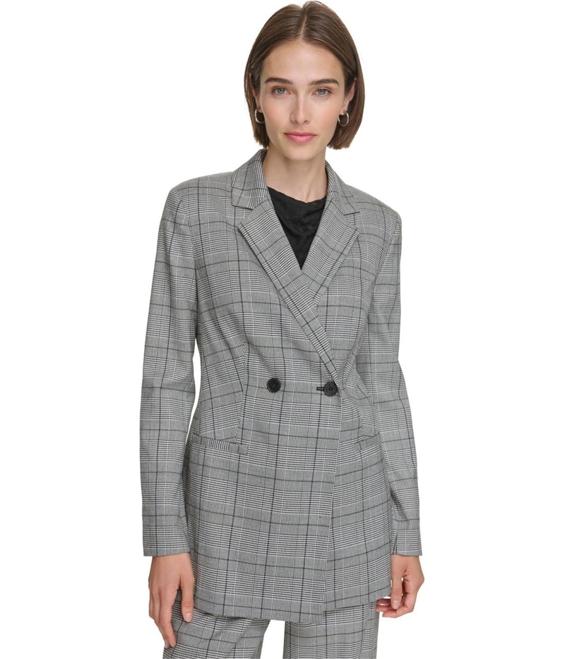 Calvin Klein Womens Glenn Blazer Jacket in White and Black