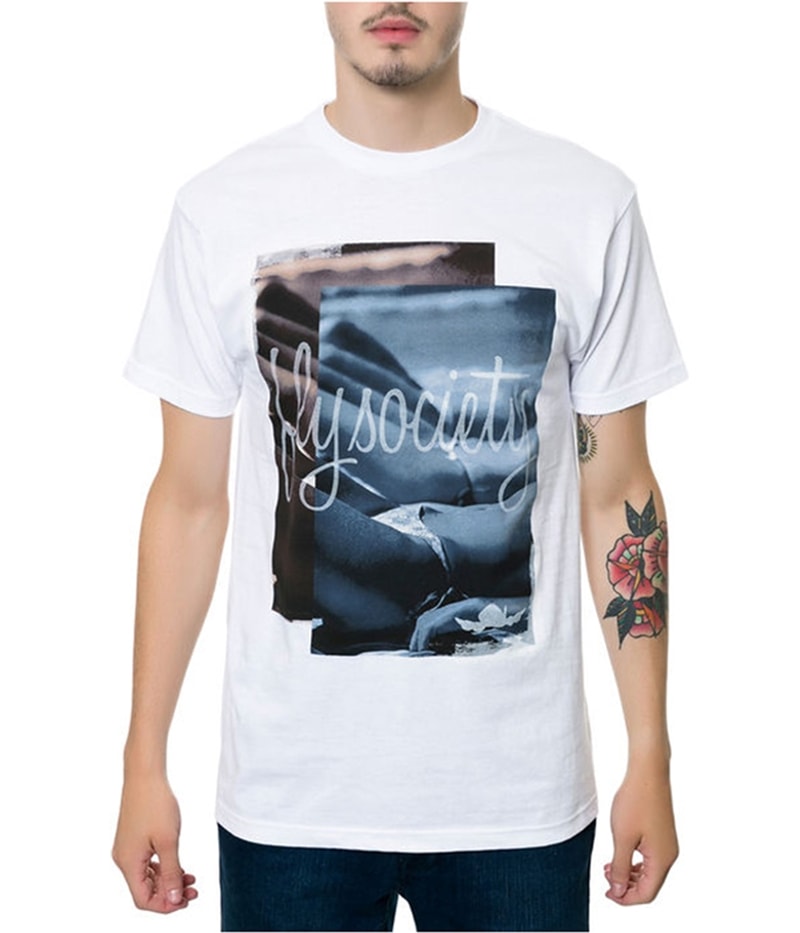 Fly Society Mens The Layin’ Out Graphic T-Shirt in White