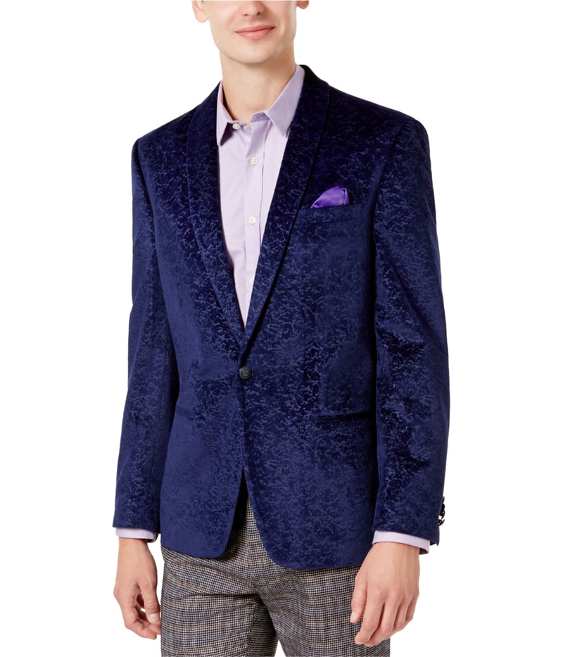 Ben Sherman Mens Textured One Button Blazer Jacket in Blue