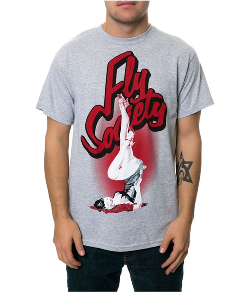 Fly Society Mens The Pin Up Graphic T-Shirt in Gray