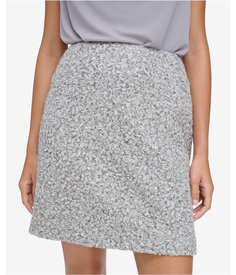 Calvin Klein Womens Boucle Pencil Skirt in Gray