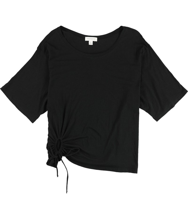 Treasure & Bond Womens Keyhole Basic T-Shirt in Black