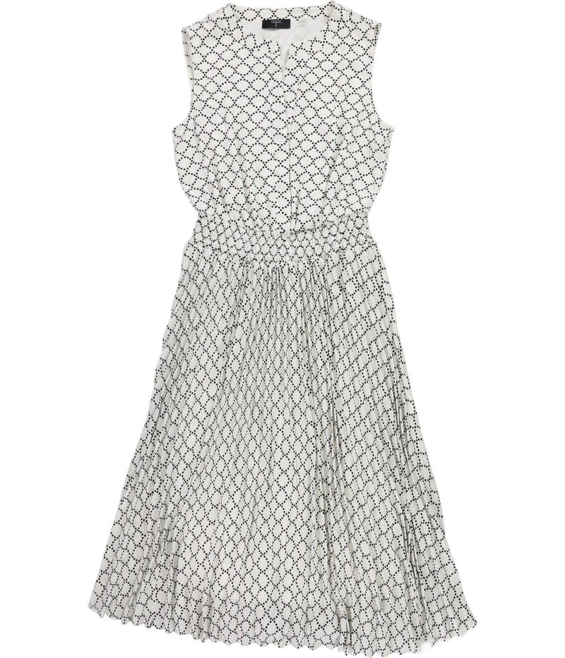 Tahari Womens Printed Midi Dress in Black and White