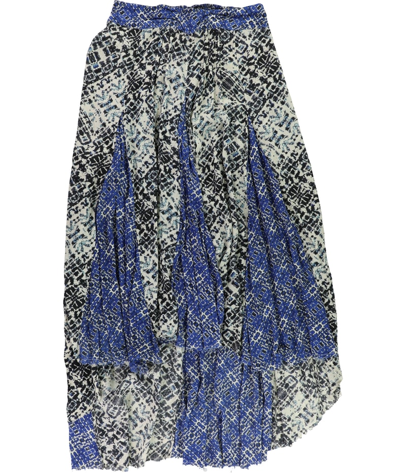 Max Studio London Womens Graphic Printed Maxi Skirt in Blue