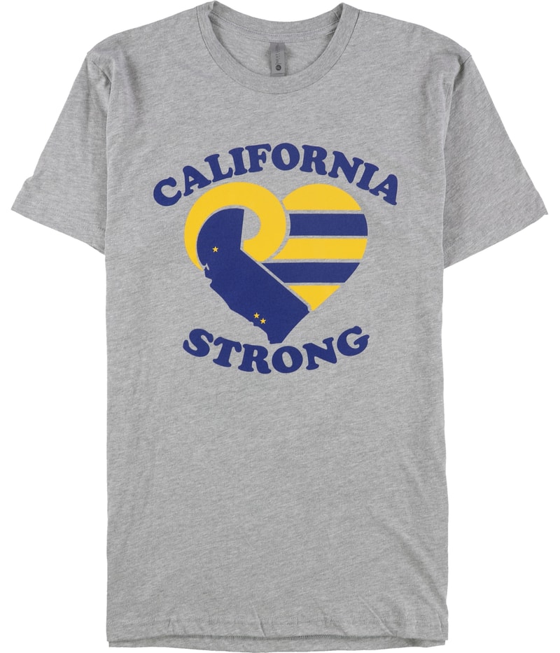 Next Level Mens California Strong Graphic T-Shirt in Gray