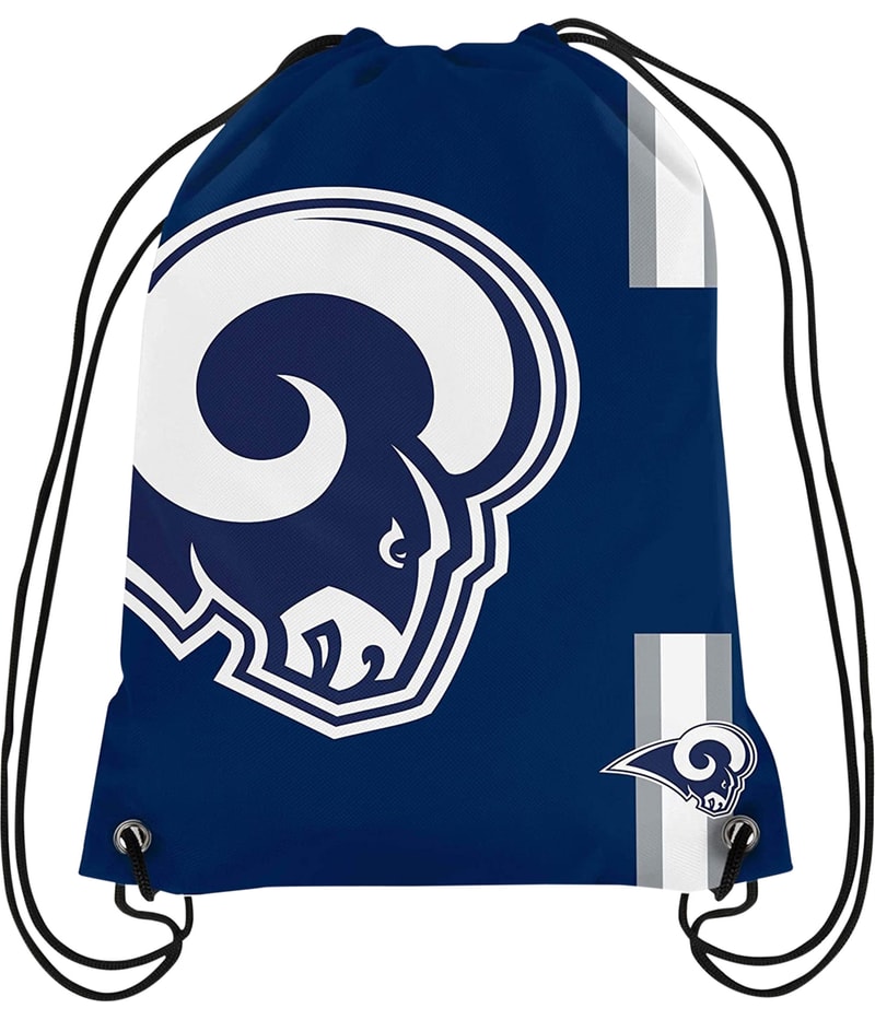 Forever Collectibles Mens LA Rams Drawstring Standard Backpack in Navy