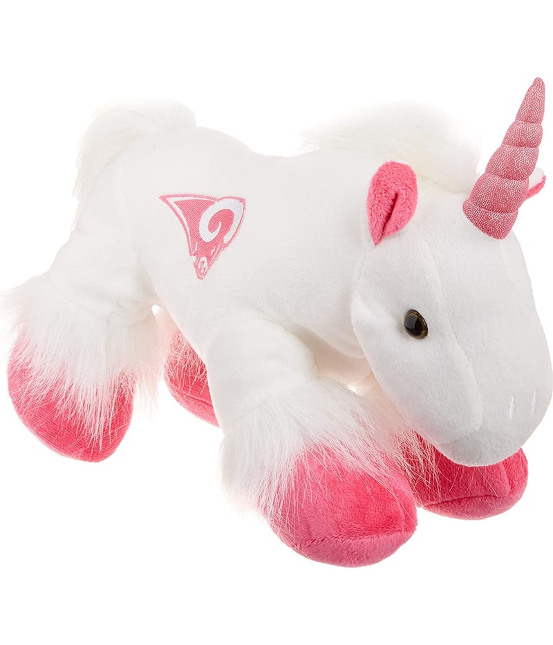 Forever Collectibles Unisex LA Rams Unicorn Stuffed Plush Toy Souvenir in White