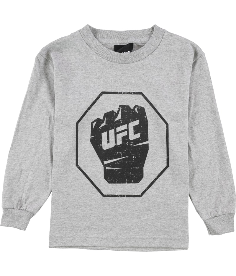 Reebok Boys Distressed Fist Graphic T-Shirt in Heather Gray
