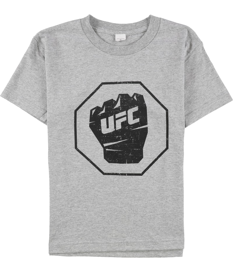UFC Boys Distressed Fist Graphic T-Shirt in Gray