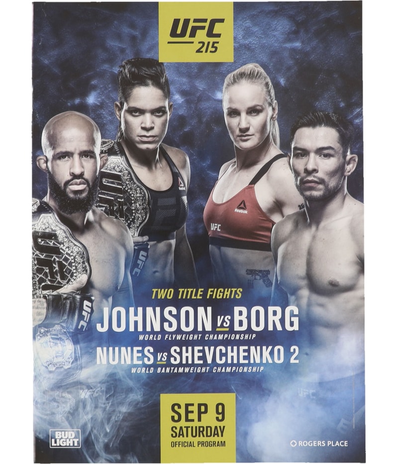 UFC Unisex 215 Johnson vs Borg Official Program in Blue