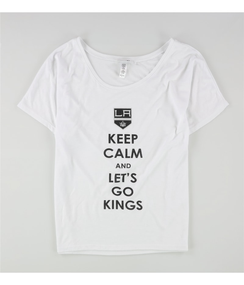 Rinky Womens Keep Calm And Let’s Go Kings Graphic T-Shirt in White