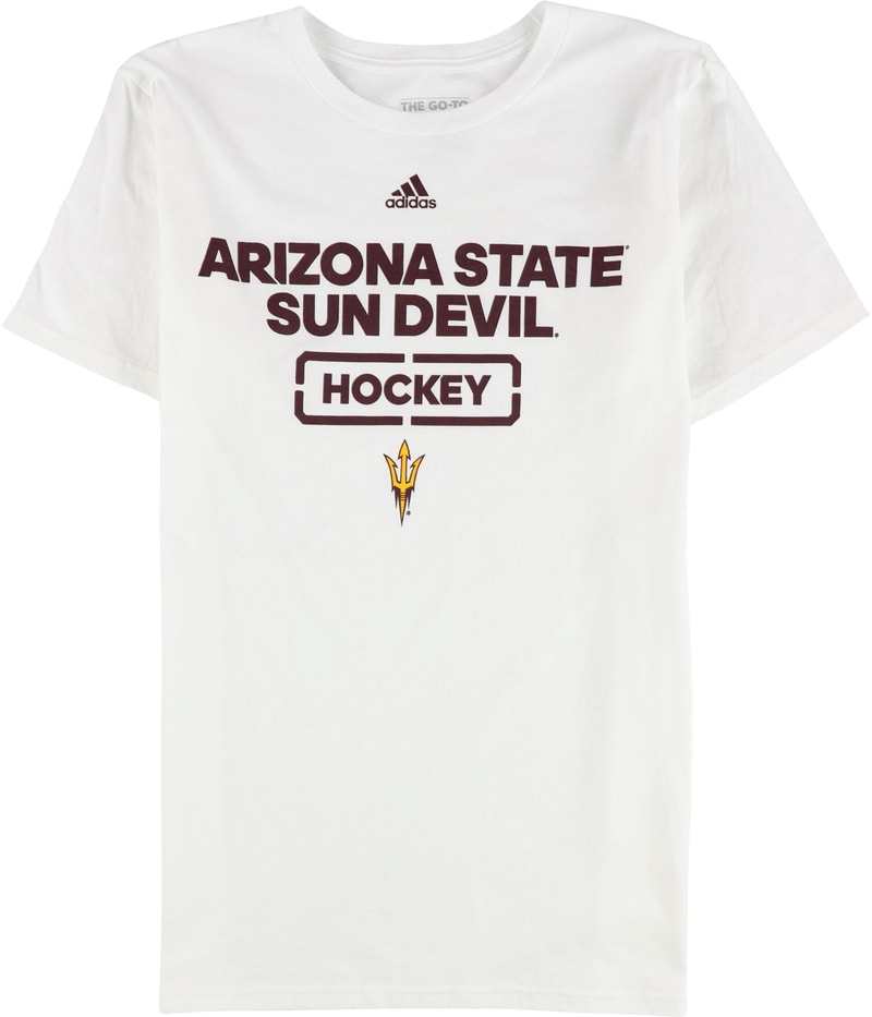 Adidas Mens Arizona State Sun Devils Hockey Graphic T-Shirt in White