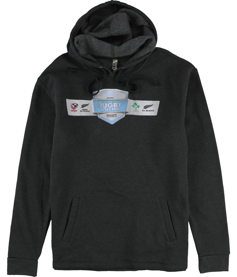 Next Level Mens The Rugby Weekend Hoodie Sweatshirt in Charcoal