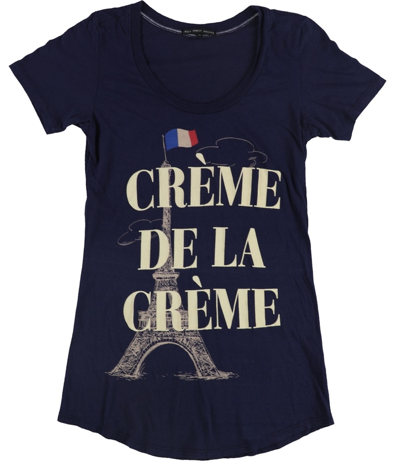 TRULY MADLY DEEPLY Womens Crème De La Crème Graphic T-Shirt in Navy