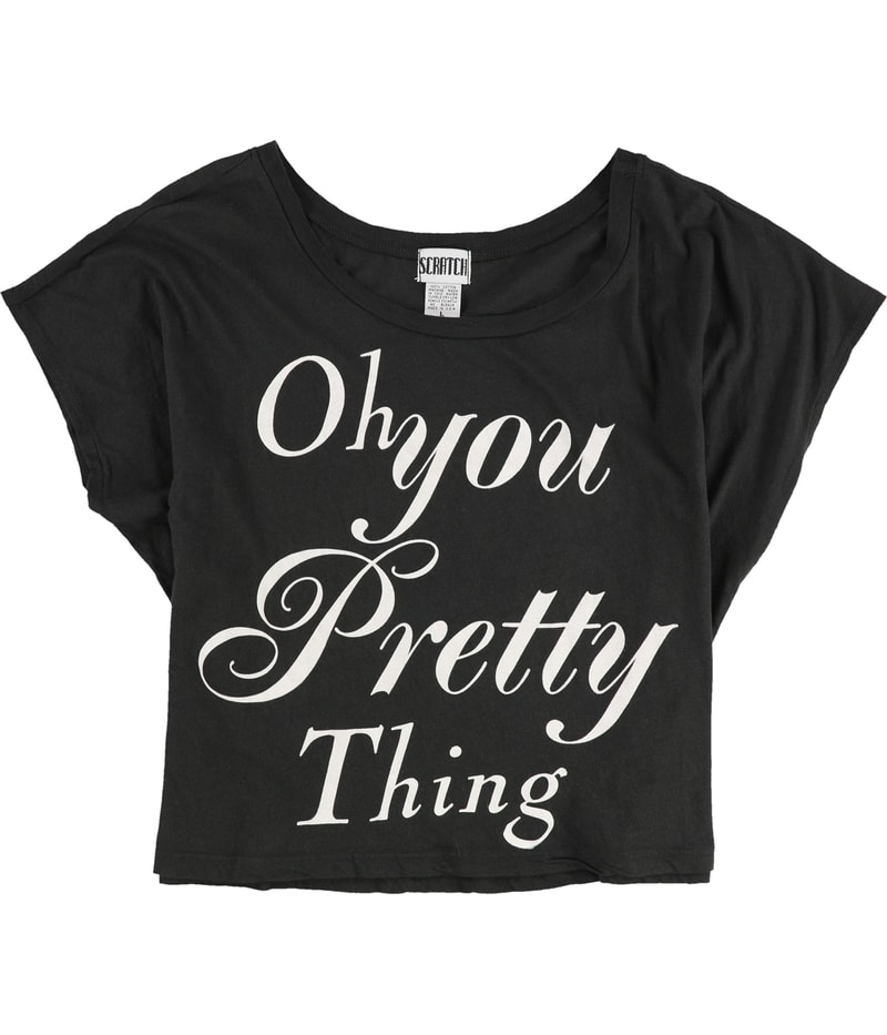 Scratch Womens Oh You Pretty Thing Graphic T-Shirt in Black
