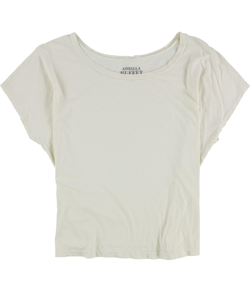 Gorilla Buffet Womens Solid Basic T-Shirt in Ivory