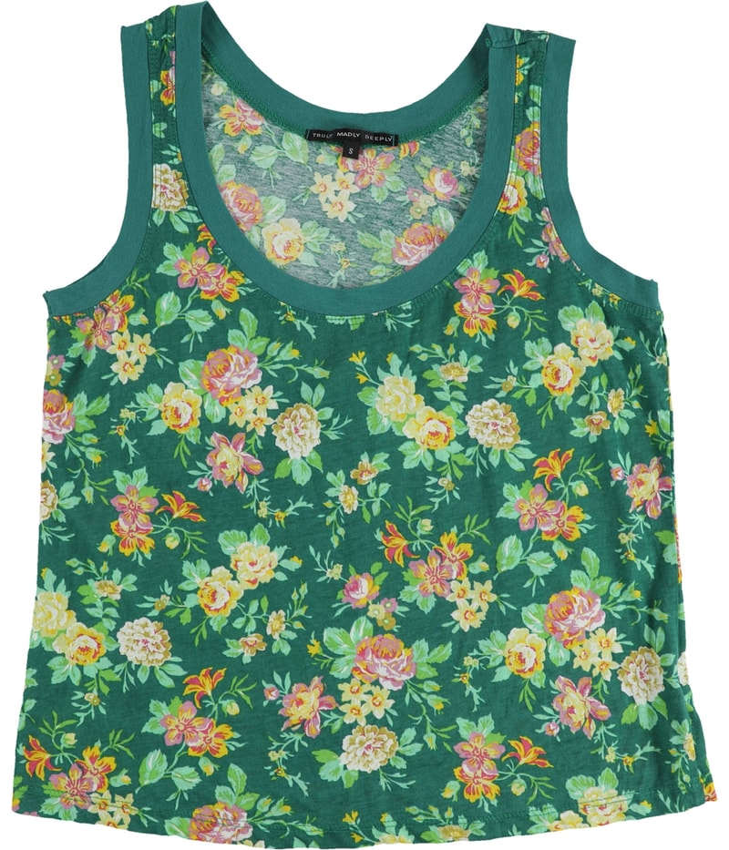 TRULY MADLY DEEPLY Womens Flowers Tank Top