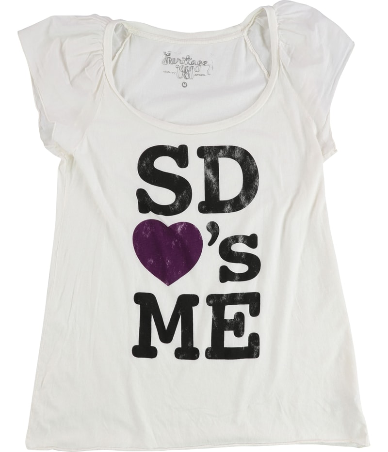 Heritage 1981 Womens S.D Love’s Me Graphic T-Shirt in White