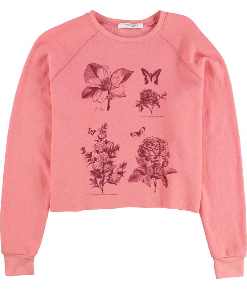 Project Social T Womens Les Fleurs Sweatshirt in Pink