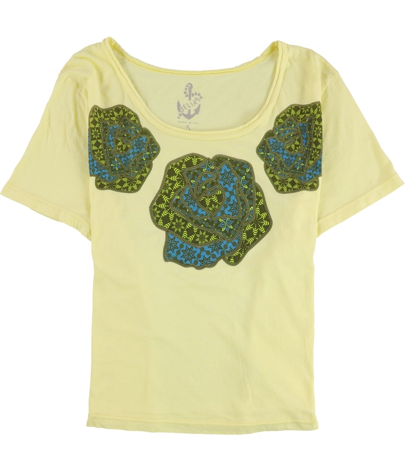 dELiA*s Womens Three Madallions Graphic T-Shirt in Yellow