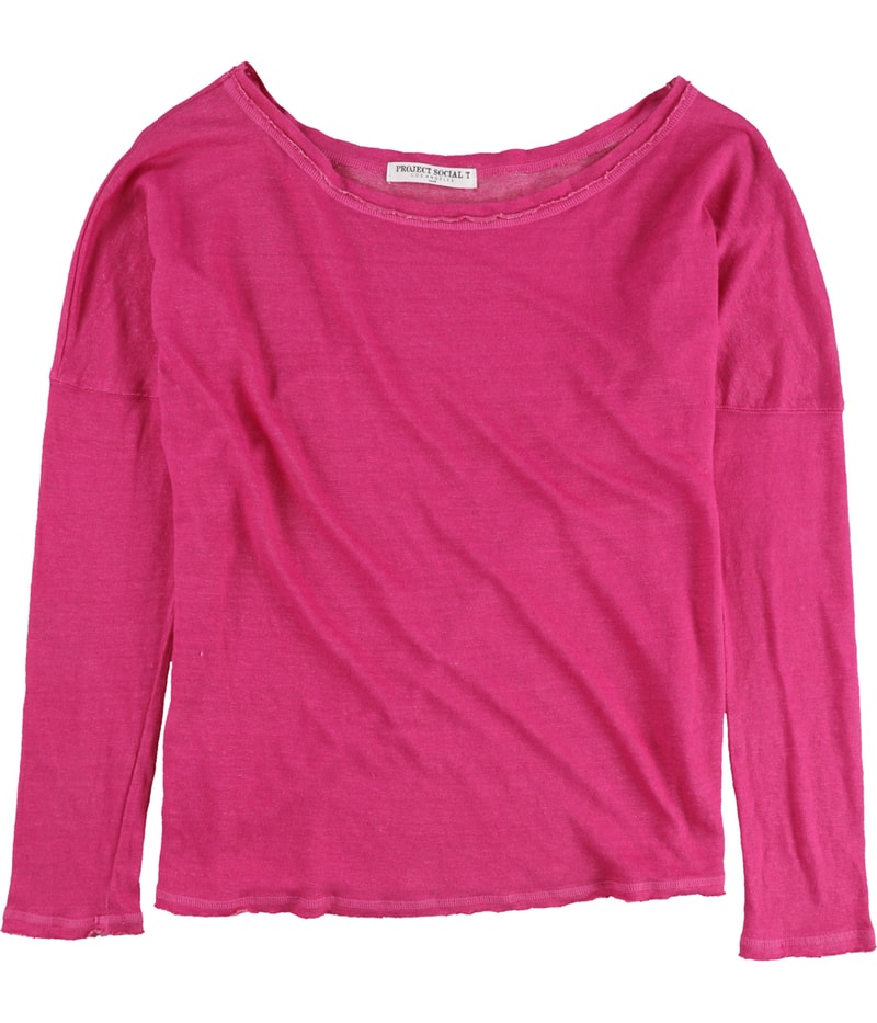 Project Social T Womens Metallic Thread Embellished T-Shirt in Hot Pink