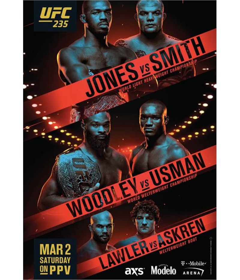 UFC Unisex No. 235 Mar 2nd Saturday Official Poster