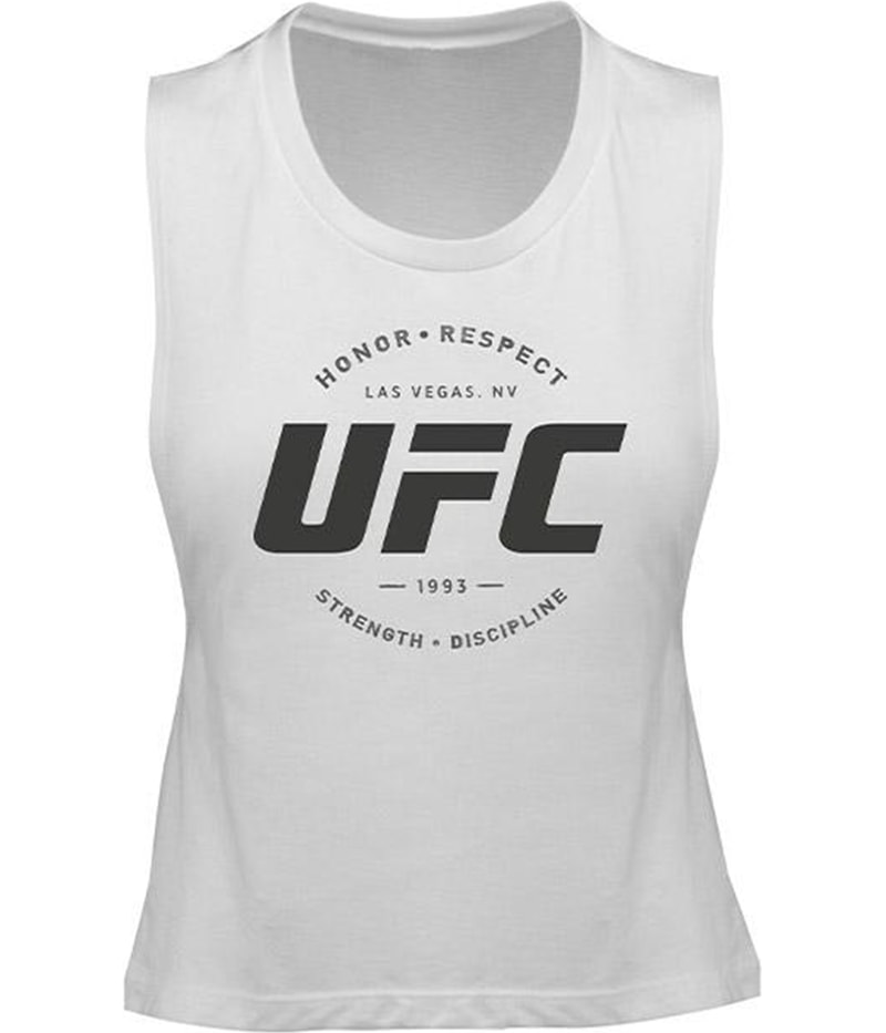 Reebok Womens Cropped Muscle Tank Top in White